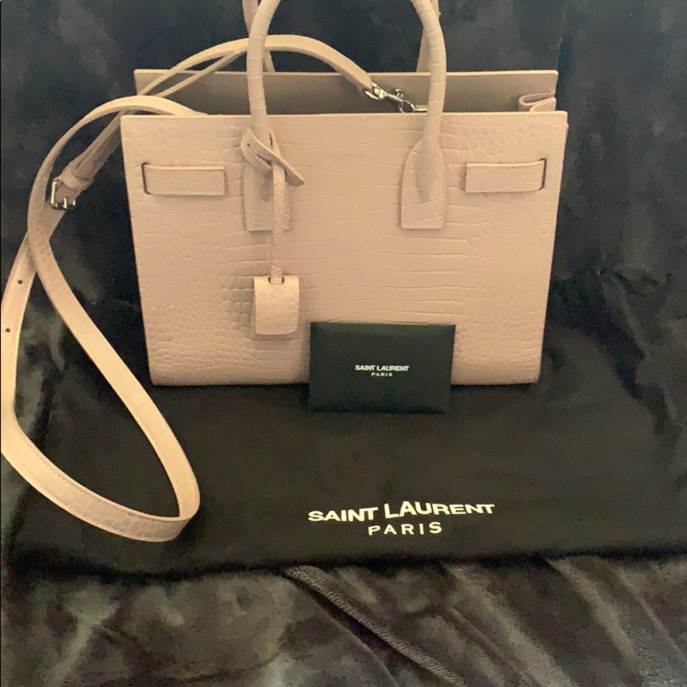 Yves Saint Laurent Croc Embossed Baby Sac De Jour
